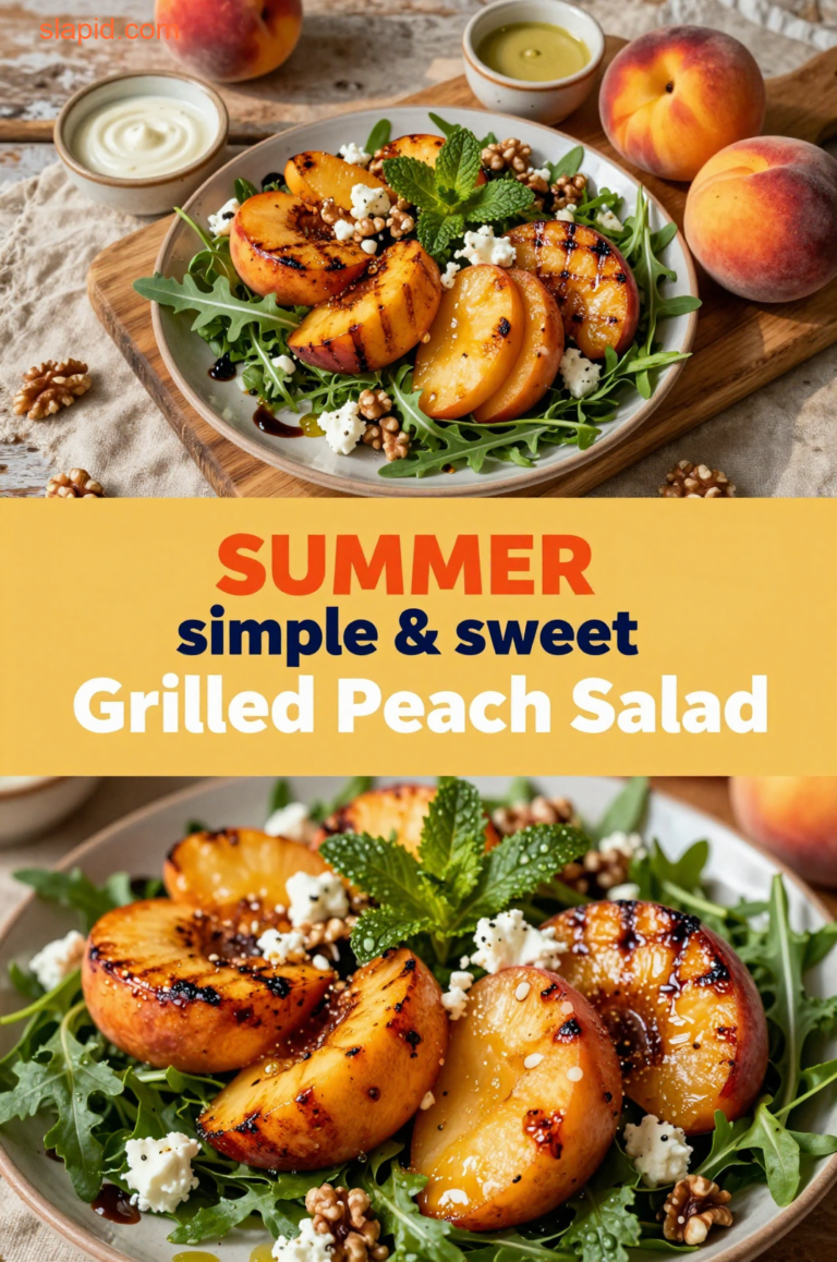 Delicious plate of Grilled Peach Salad