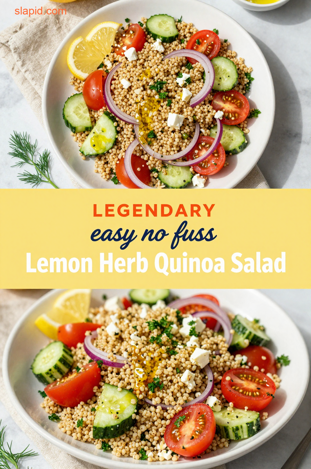 Delicious plate of Lemon Herb Quinoa Salad