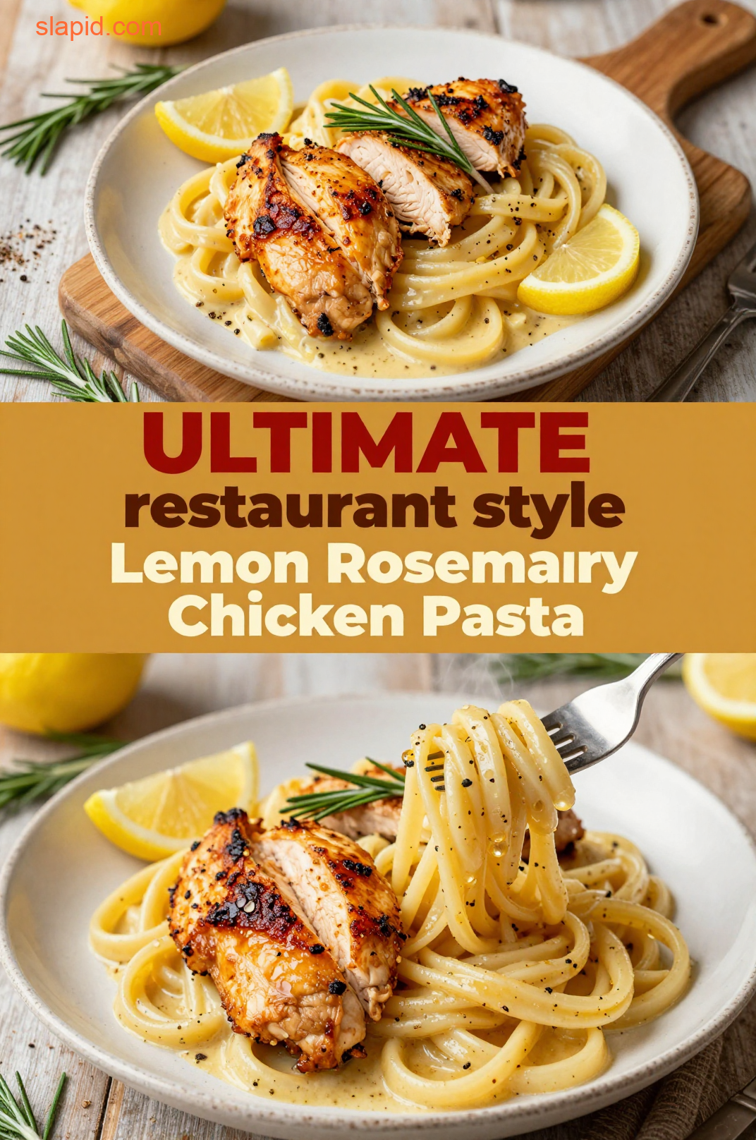 Delicious plate of Lemon Rosemary Chicken Pasta