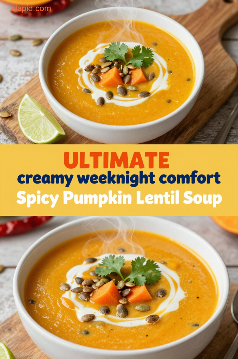 Delicious plate of Spicy Pumpkin Lentil Soup