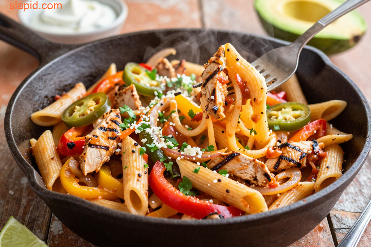 Step by step Chicken Fajita Pasta