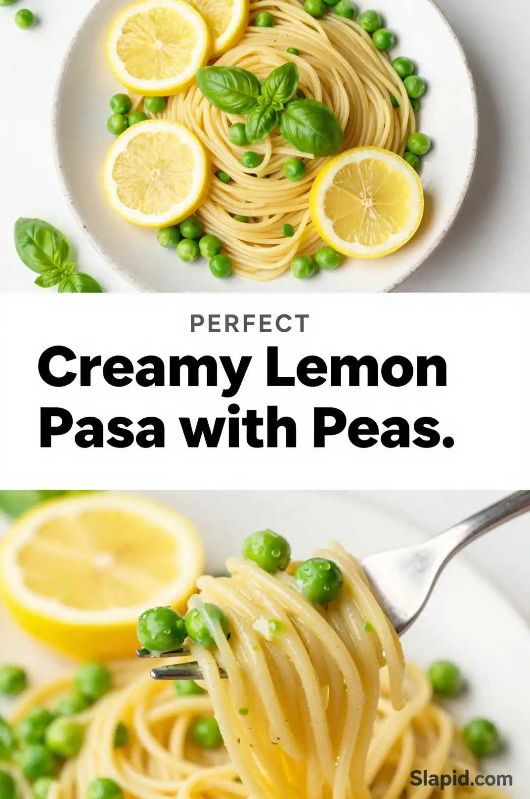Creamy Lemon Ricotta Pasta with Peas pinterest pin