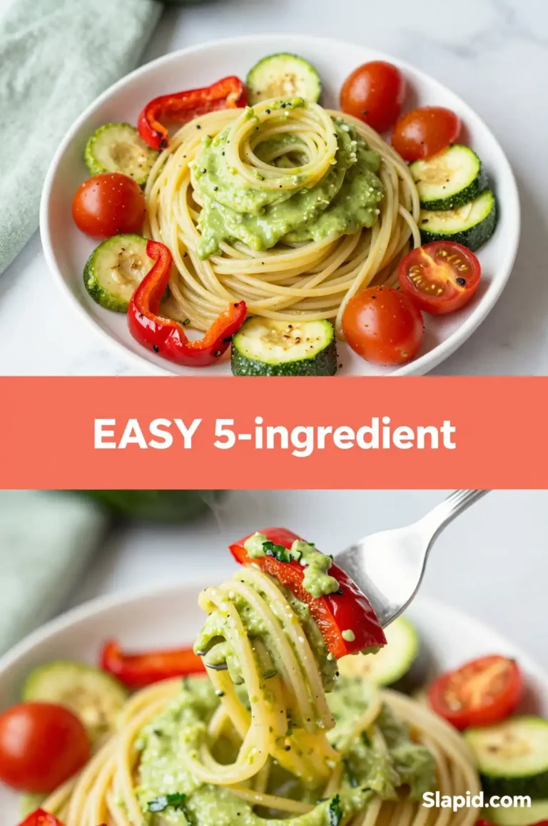 Creamy Vegan Avocado Pasta with Roasted Vegetables - Pasta Recipe | Slapid