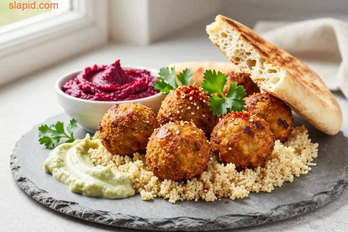 Easy Air Fryer Chickpea Falafel plated dish