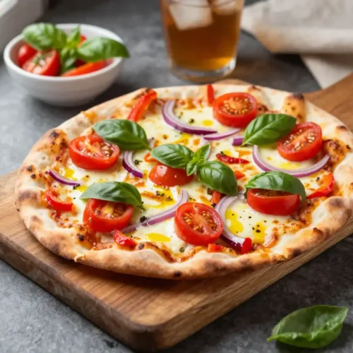 Step by step Easy Air Fryer Naan Pizza with Vegetables