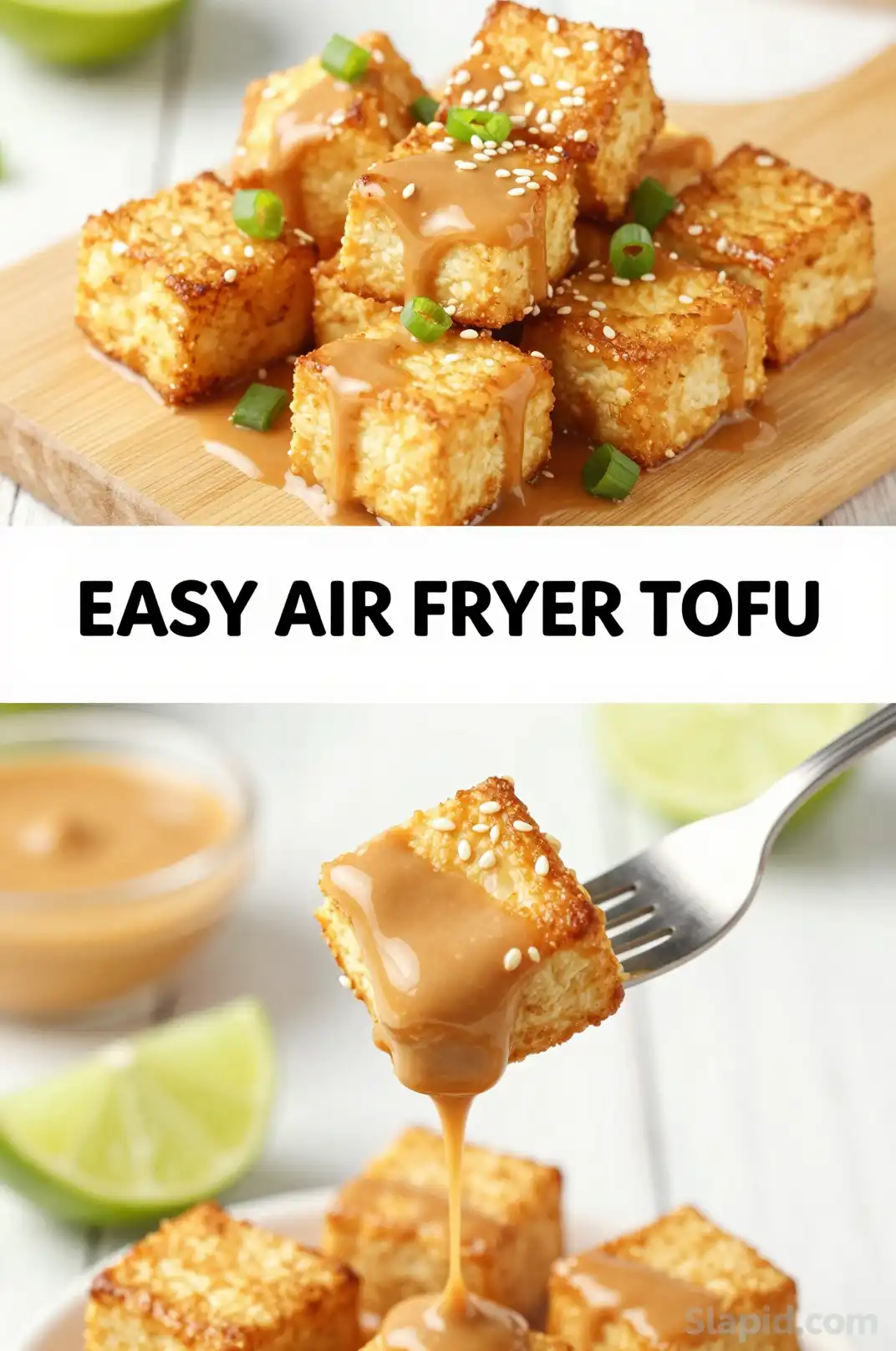 Easy Air Fryer Tofu with Peanut Sauce - Healthy Eating Recipe | Slapid