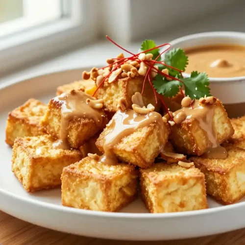 Step by step Easy Air Fryer Tofu with Peanut Sauce