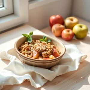 Step by step Easy Baked Apple Crumble with Oat Topping