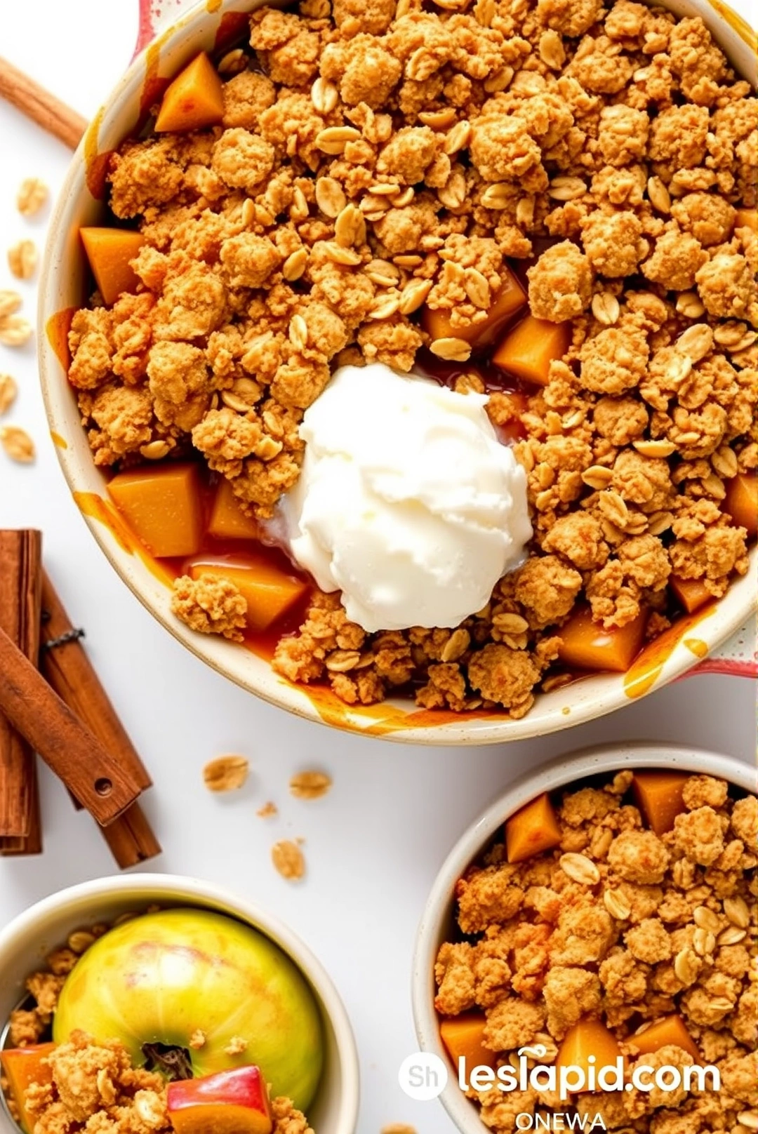 Easy Baked Apple Crumble with Oat Topping pinterest pin