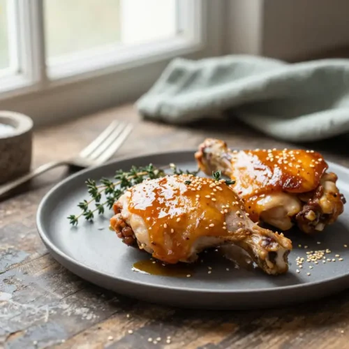 Step by step Easy Baked Chicken Thighs with Maple-Mustard