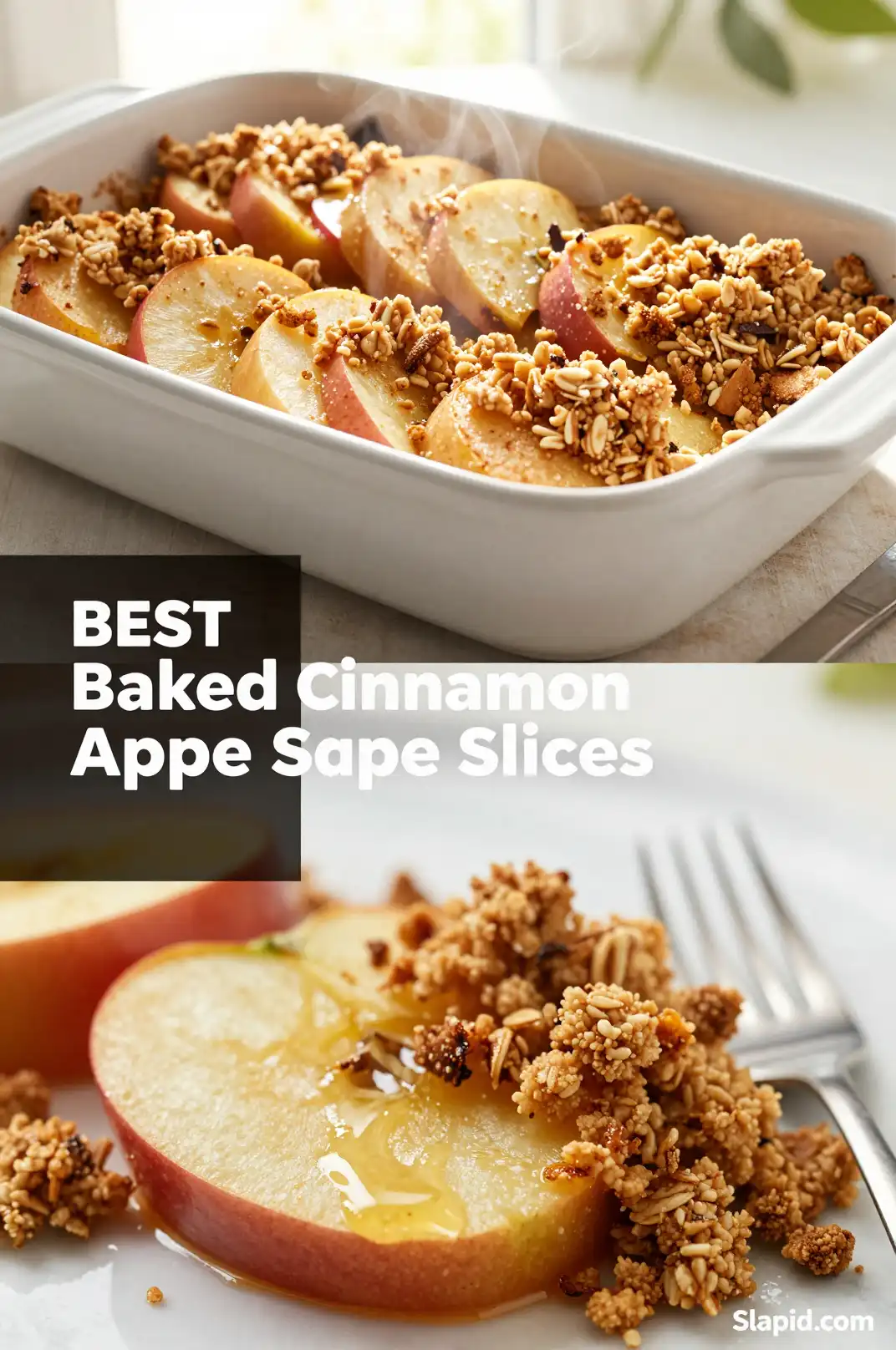 Easy Baked Cinnamon Apple Slices with Oat Crumble - Desserts & Sweets Recipe | Slapid