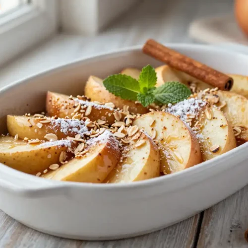 Step by step Easy Baked Cinnamon Apple Slices with Oats