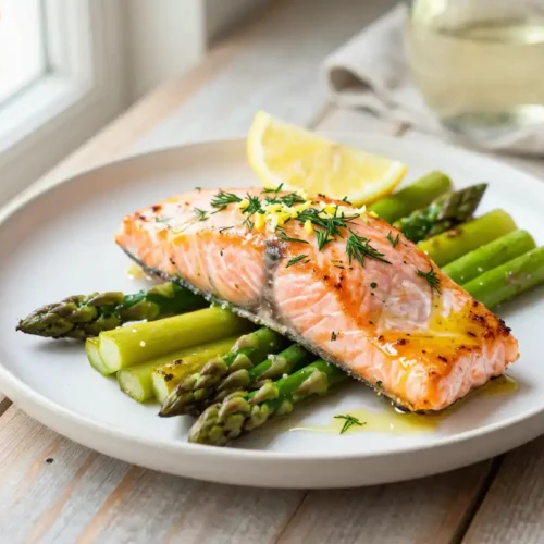 Step by step Easy Baked Salmon with Dill and Asparagus