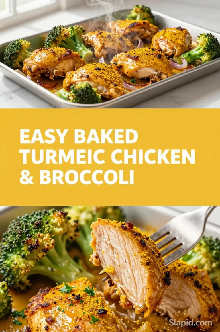 Easy Baked Turmeric Chicken and Broccoli Sheet Pan - Healthy Eating Recipe | Slapid