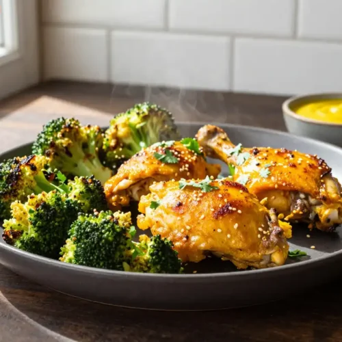 Step by step Easy Baked Turmeric Chicken and Broccoli Sheet Pan