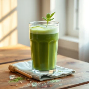 Step by step Easy Blended Iced Matcha Latte with Oat Milk