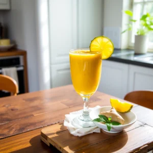 Step by step Easy Blended Pineapple Ginger Turmeric Smoothie