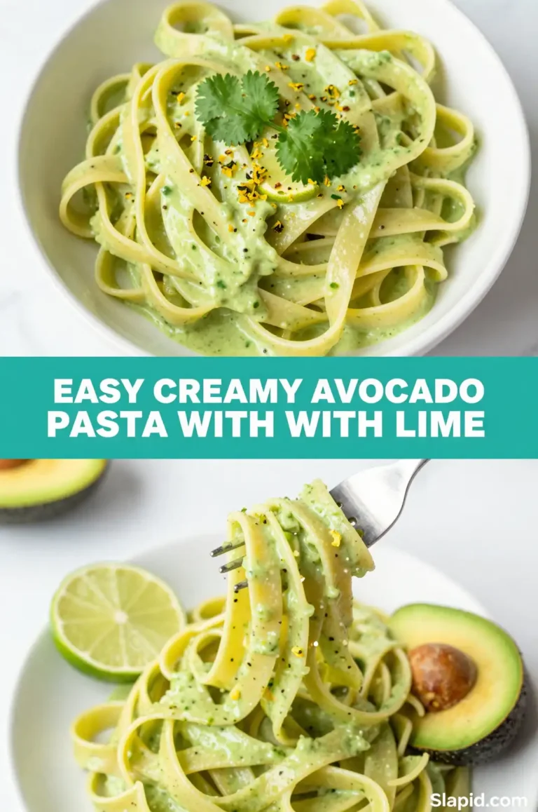 Easy Creamy Avocado Pasta with Lime Recipe - Pasta Recipe | Slapid