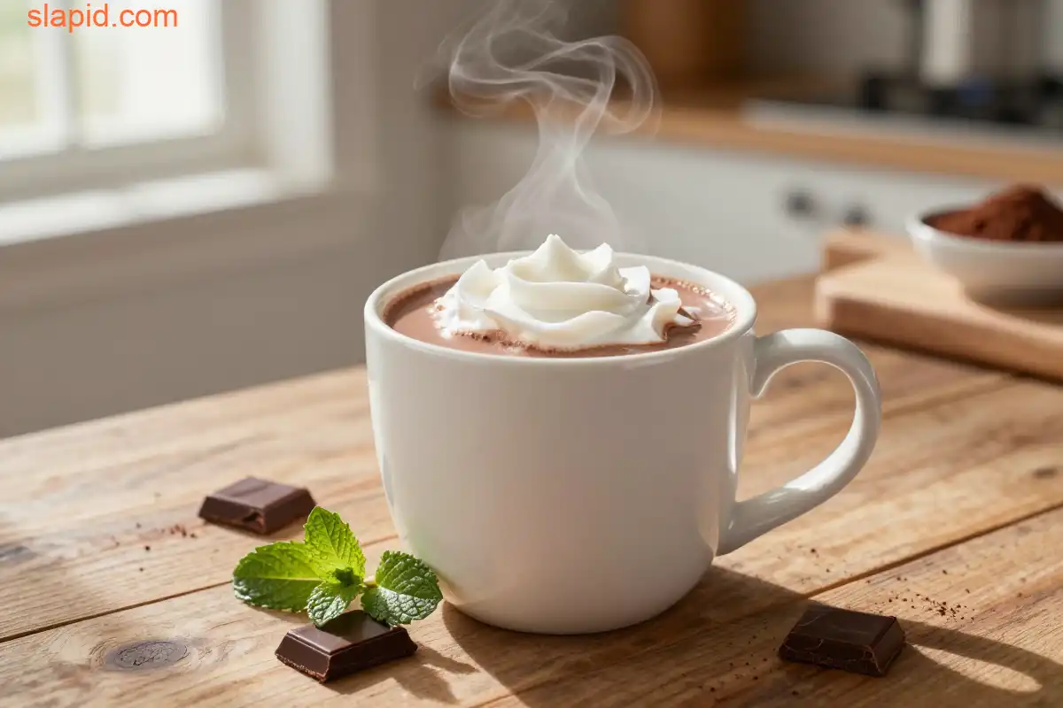 Easy Creamy Coconut Milk Hot Chocolate plated dish