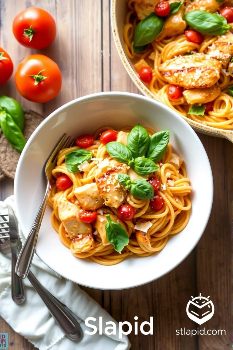 Easy Creamy Tomato Basil Pasta with Chicken - Pasta Recipe | Slapid