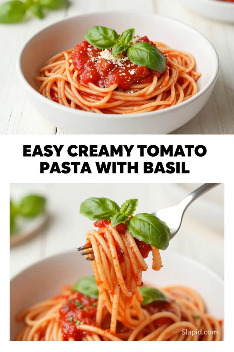 Easy Creamy Tomato Pasta with Basil Recipe - Pasta Recipe | Slapid