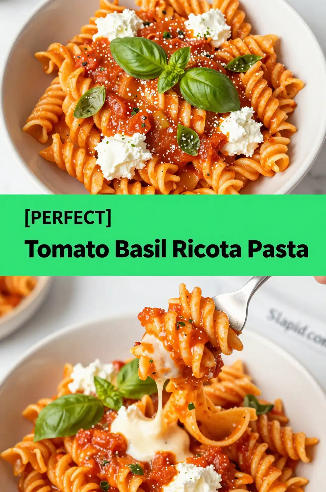 Easy Creamy Tomato Pasta with Basil Ricotta - Pasta Recipe | Slapid