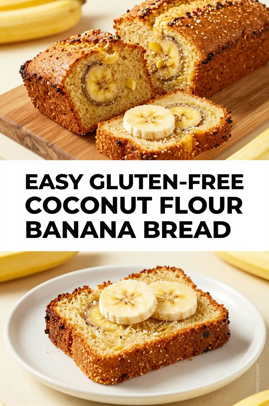 Easy Gluten-Free Coconut Flour Banana Bread pinterest pin