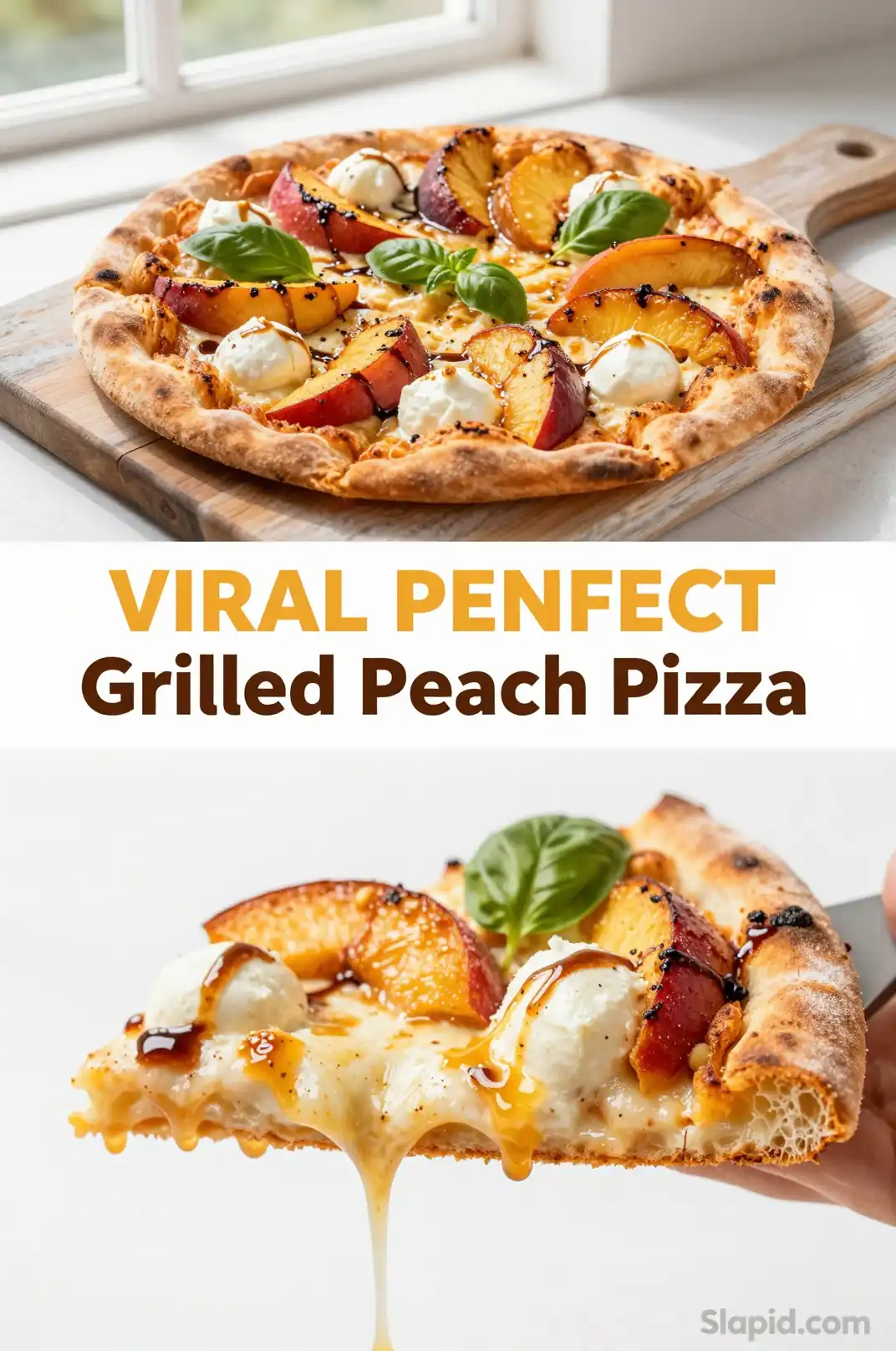 Easy Grilled Peach Pizza with Balsamic Glaze - Pizza Recipe | Slapid