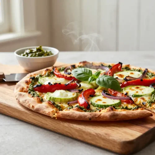Step by step Easy Grilled Vegetable Pizza with Pesto