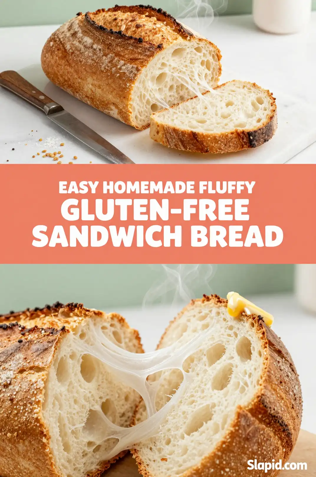 Easy Homemade Fluffy Gluten-Free Sandwich Bread - Bread & Baking Recipe | Slapid