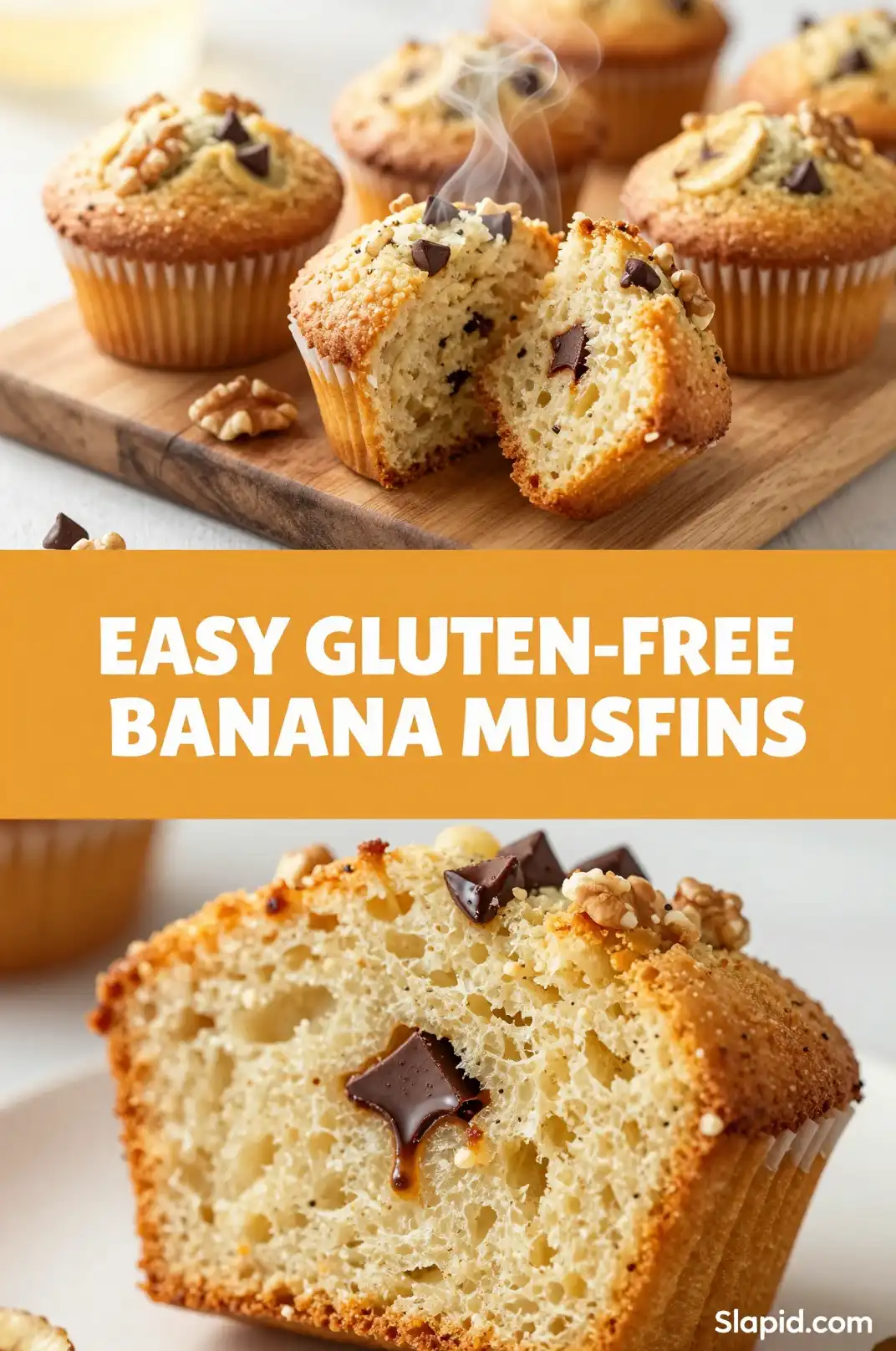 Easy Homemade Gluten-Free Banana Bread Muffins - Bread & Baking Recipe | Slapid