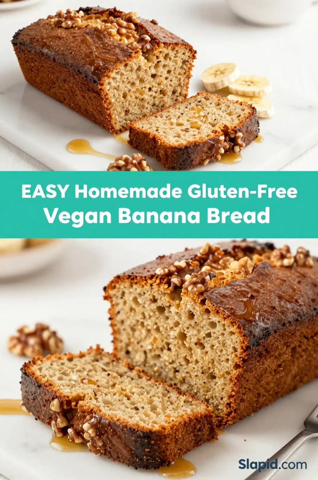 Easy Homemade Gluten-Free Vegan Banana Bread - Bread & Baking Recipe | Slapid