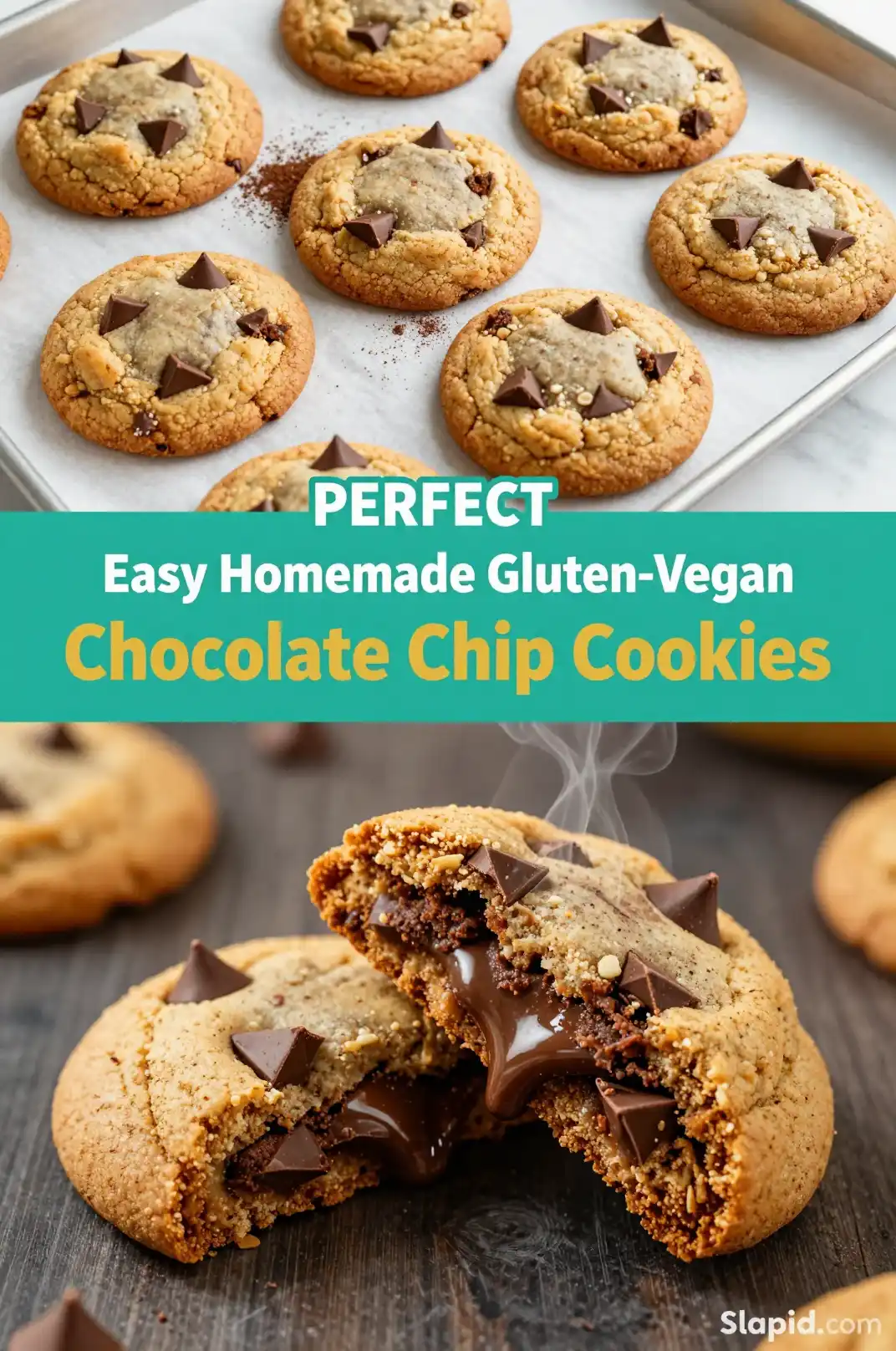 Easy Homemade Gluten-Free Vegan Chocolate Chip Cookies - Bread & Baking Recipe | Slapid