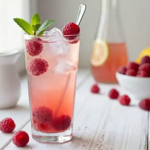 Step by step Easy Homemade Raspberry Lemonade with Fresh Mint