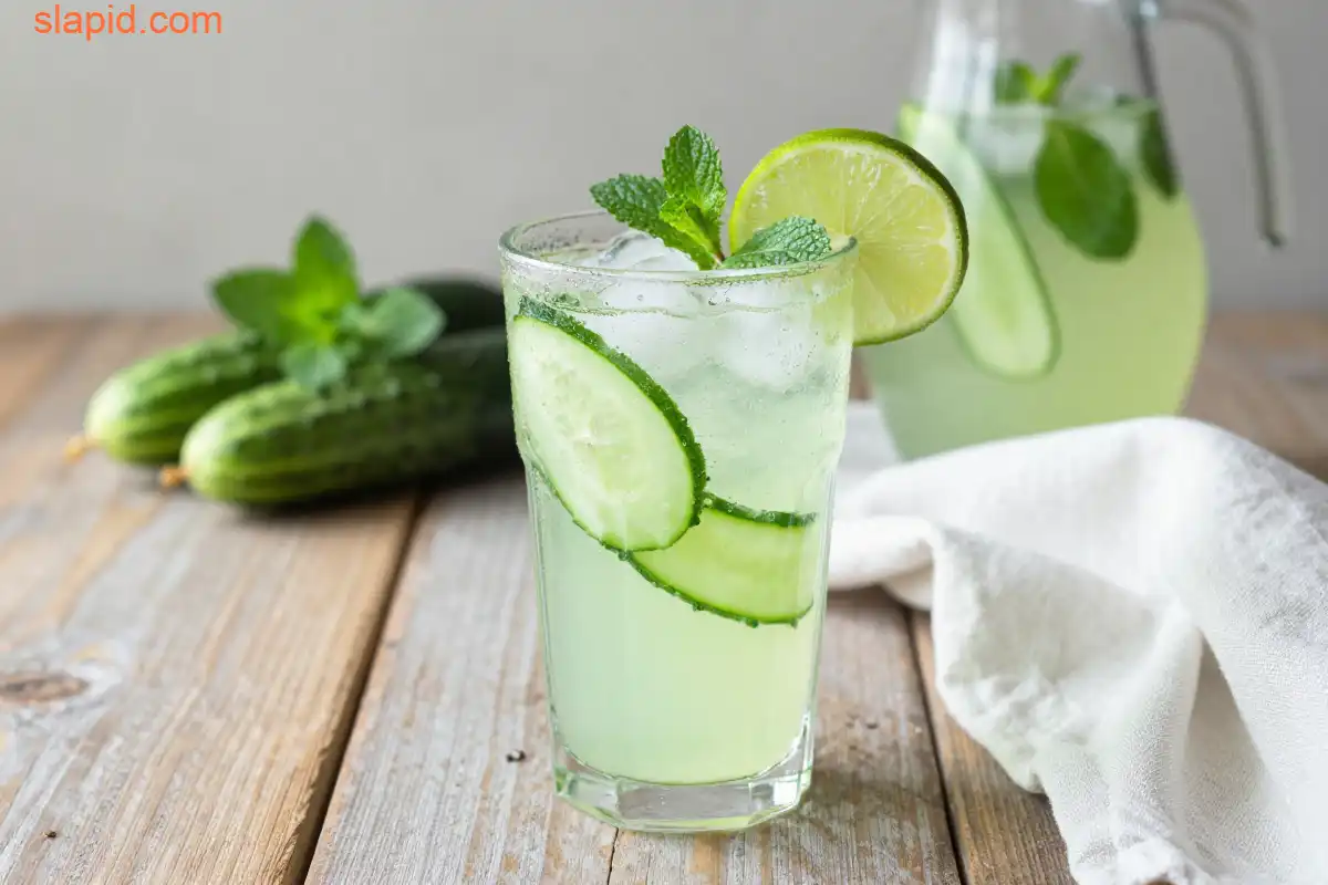 Easy Homemade Refreshing Cucumber Mint Limeade plated dish