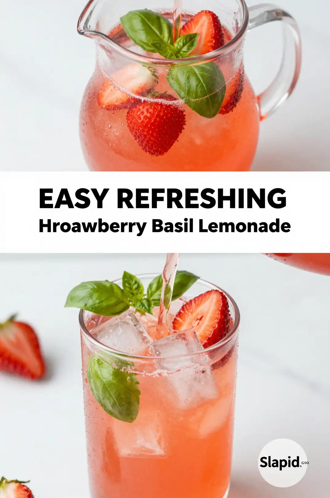 Easy Homemade Refreshing Strawberry Basil Lemonade Recipe - Beverages Recipe | Slapid