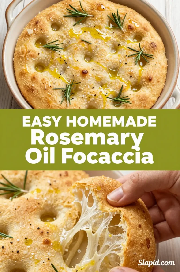 Easy Homemade Rosemary Olive Oil Focaccia - Bread & Baking Recipe | Slapid