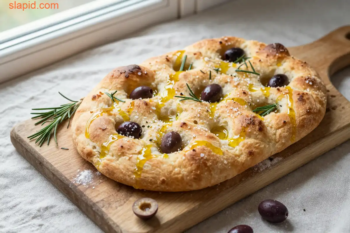 Easy Homemade Rosemary Olive Oil Focaccia plated dish