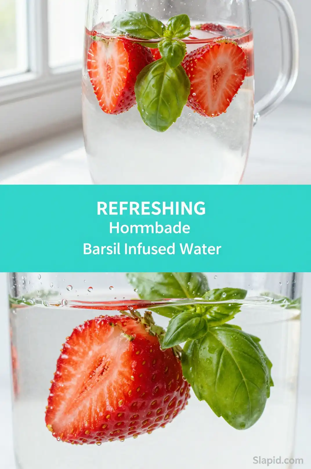 Easy Homemade Strawberry Basil Infused Water Recipe - Beverages Recipe | Slapid
