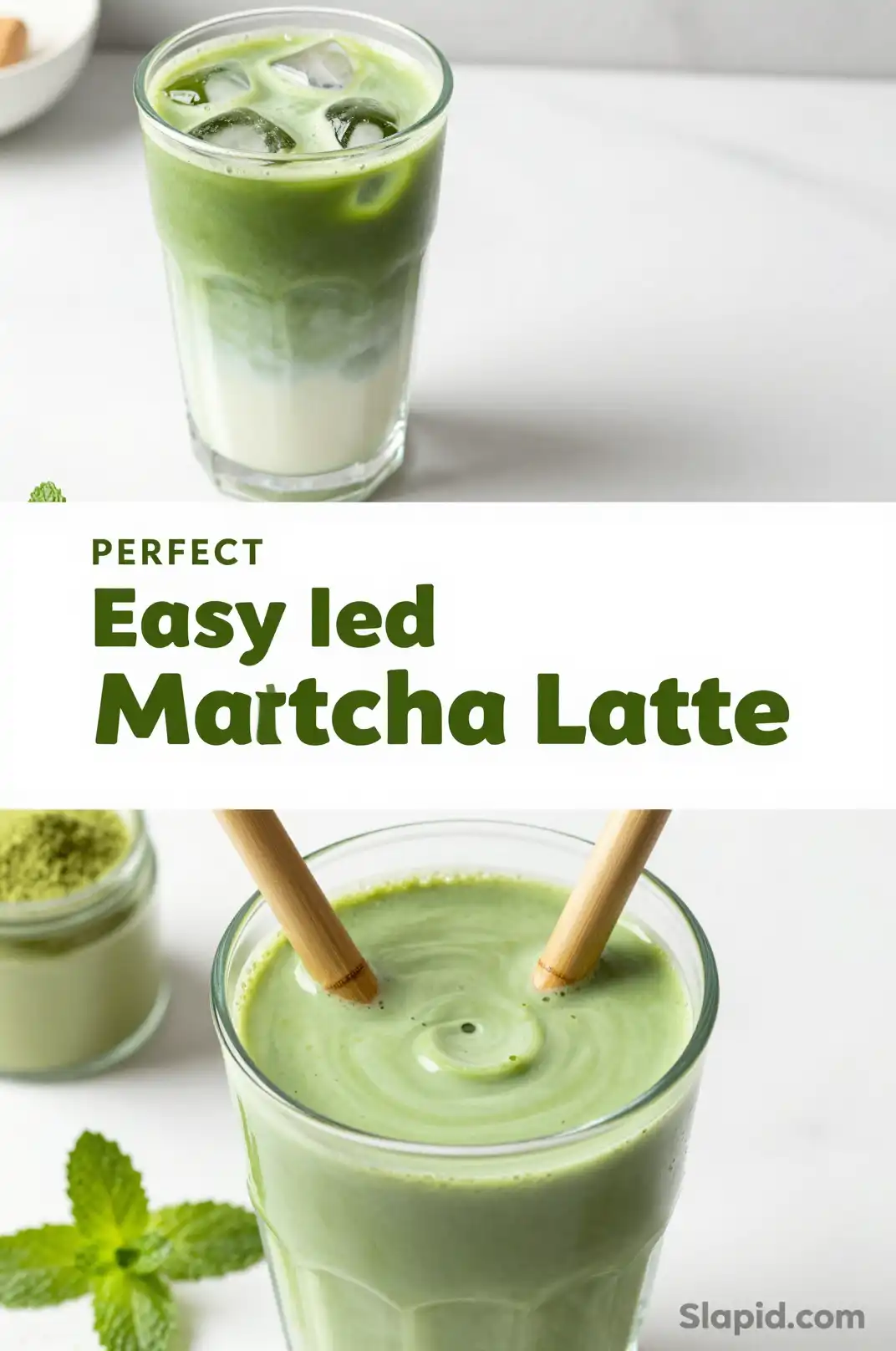 Easy Iced Matcha Latte with Oat Milk - Beverages Recipe | Slapid