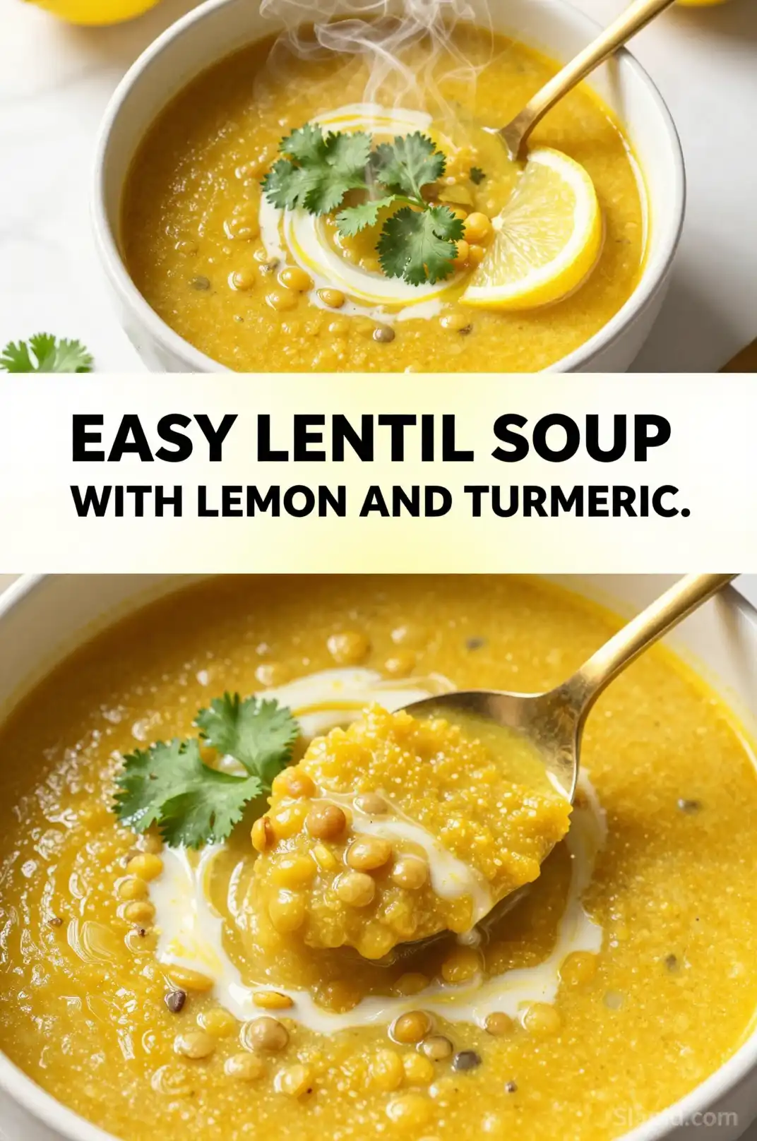 Easy Lentil Soup with Lemon and Turmeric - Budget-Friendly Meals Recipe | Slapid