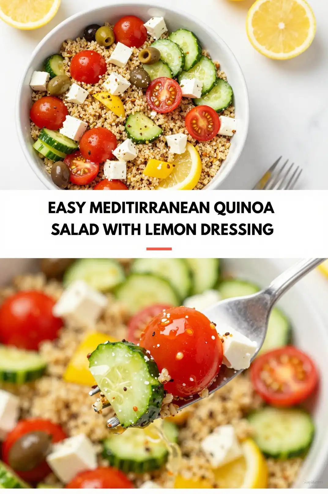 Easy Mediterranean Quinoa Salad with Lemon Dressing - Salads Recipe | Slapid