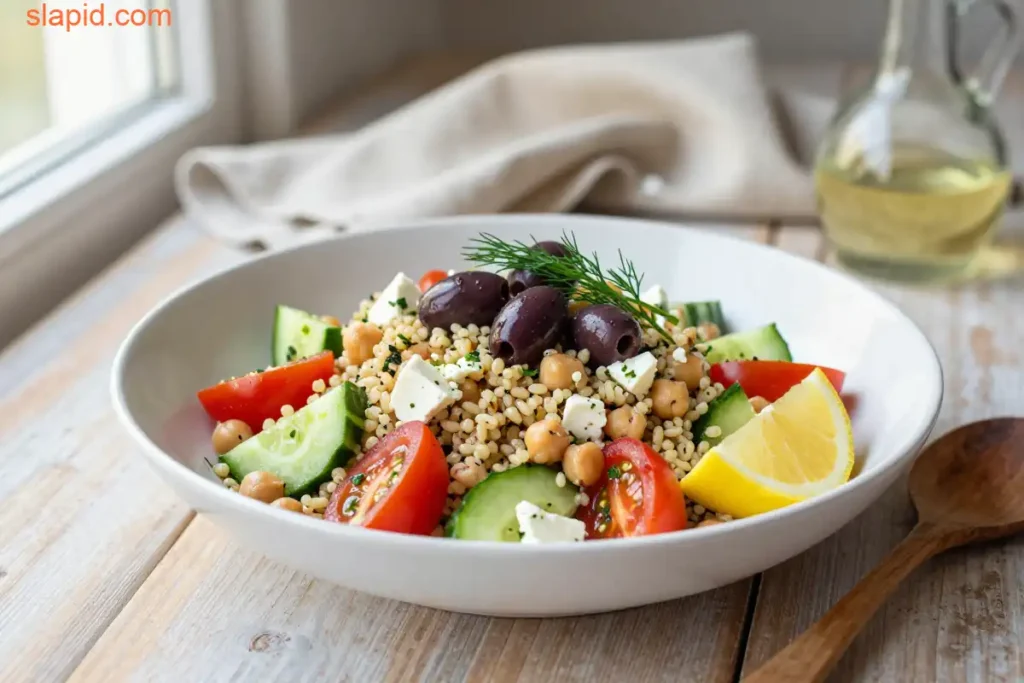 Step by step Easy Mediterranean Quinoa Salad with Lemon Dressing