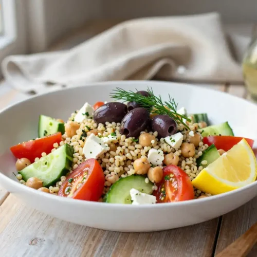 Step by step Easy Mediterranean Quinoa Salad with Lemon Dressing