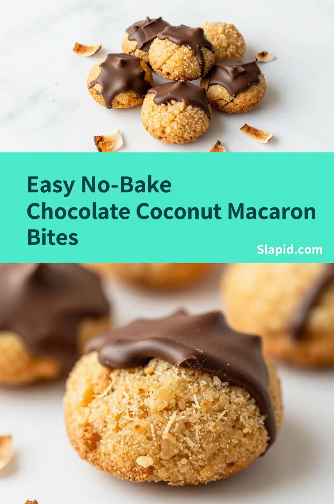 Easy No-Bake Chocolate Coconut Macaroon Bites - Desserts & Sweets Recipe | Slapid