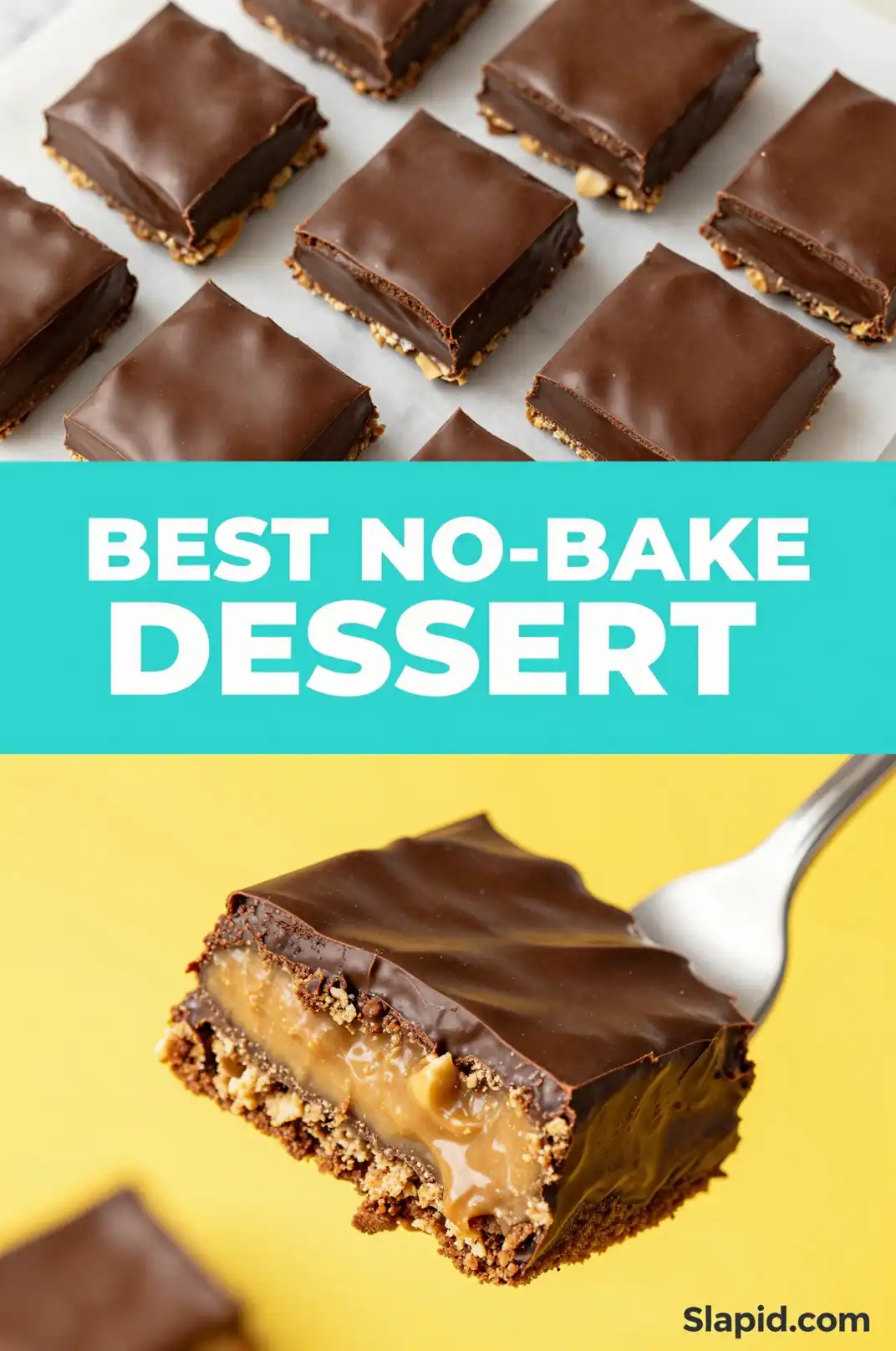 Easy No-Bake Chocolate Peanut Butter Bars - Desserts & Sweets Recipe | Slapid