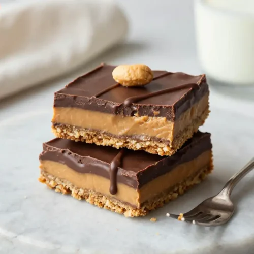 Step by step Easy No-Bake Chocolate Peanut Butter Bars