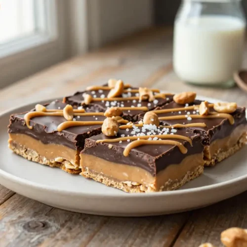 Step by step Easy No-Bake Peanut Butter Chocolate Bars