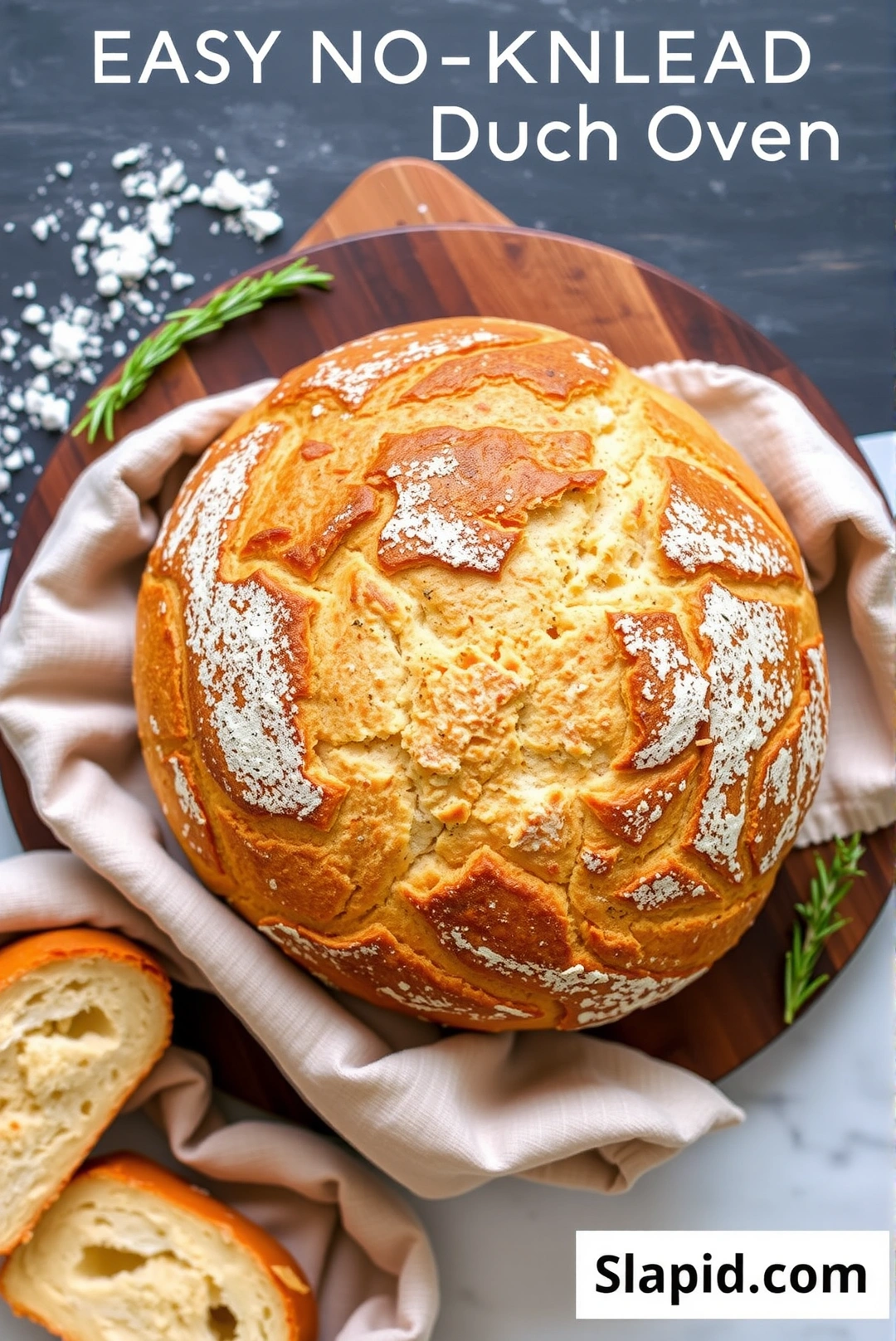 Easy No-Knead Artisan Dutch Oven Bread Recipe - Bread & Baking Recipe | Slapid