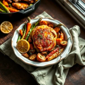 Step by step Easy One-Pan Healthy Lemon Herb Roasted Chicken Thighs